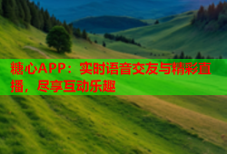 糖心APP：实时语音交友与精彩直播，尽享互动乐趣